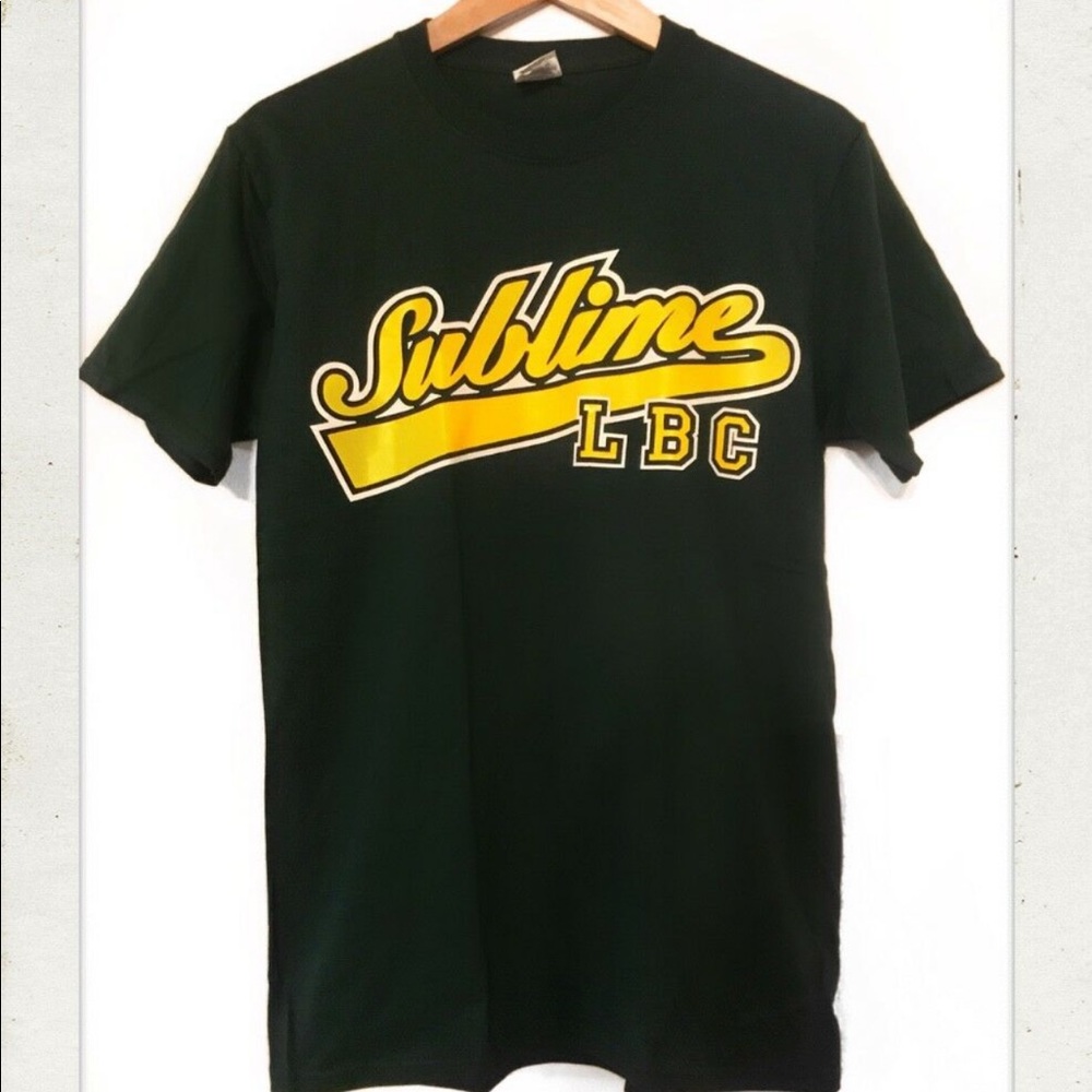 Brand new  Sublime black and yellow lbc men’s tshirt